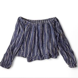 women’s off the shoulder stripped long sleeve top